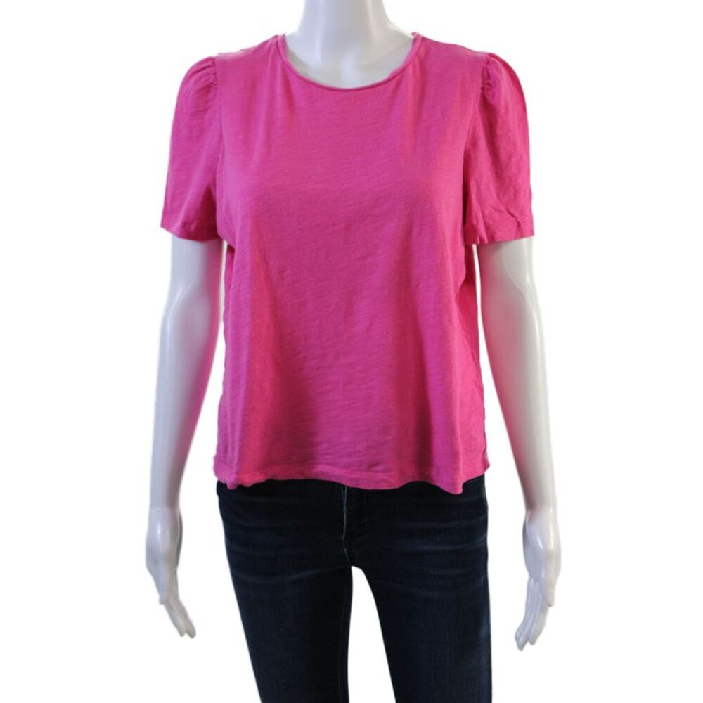The Westside Women Basic Pink Cotton Crew Neck T-Shirt Size M